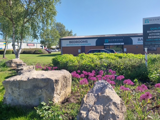 plants on a retail park entrance