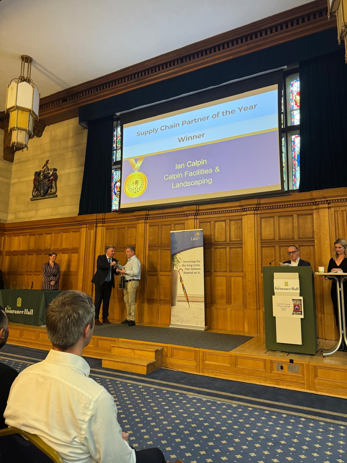 Ian Calpin taking L&G award